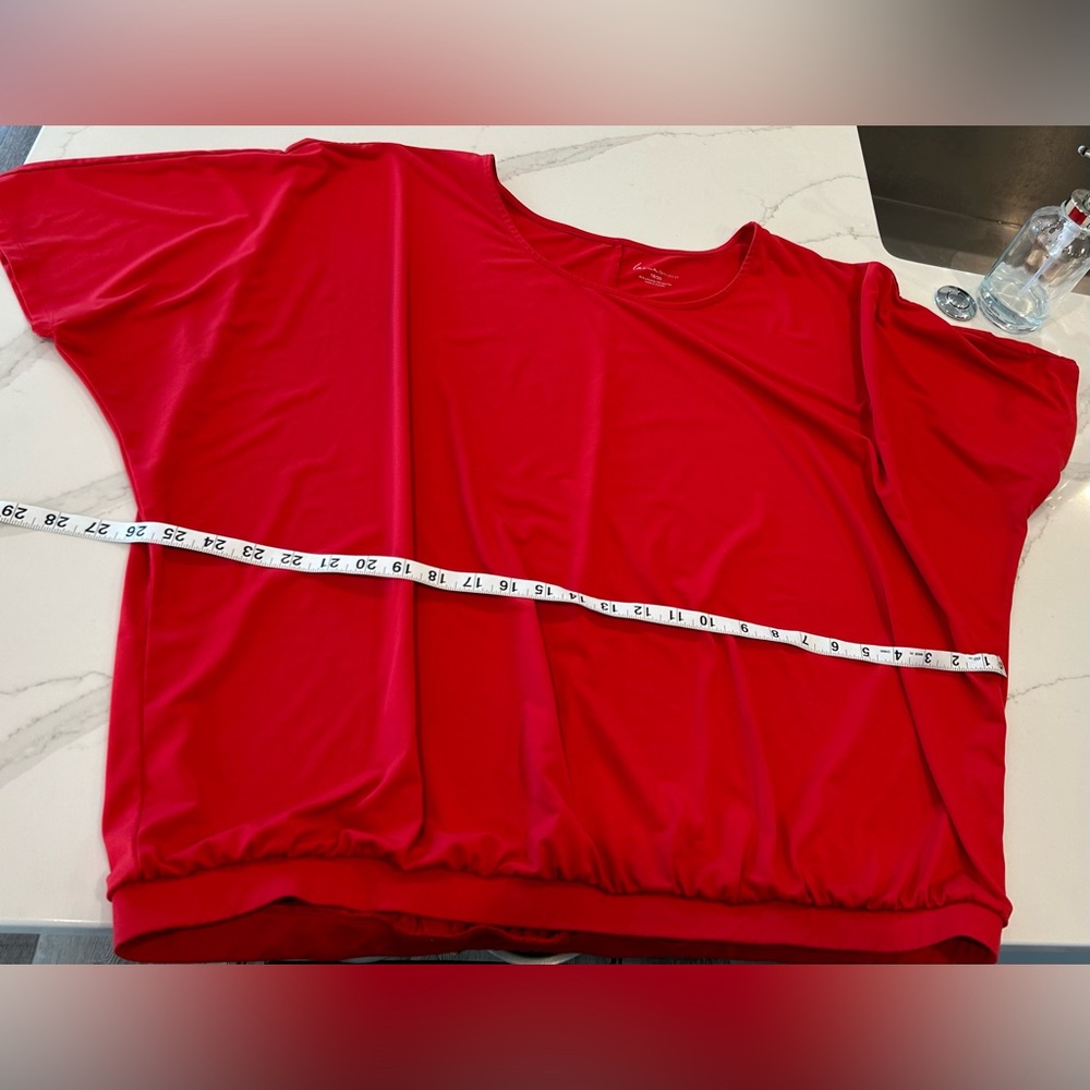 Lane Bryant Red Short Sleeve Dress Shirt! ❤️ - Picture 2 of 4
